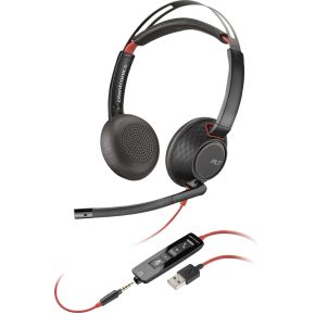 HP Poly Blackwire 5220 Headset Bedraad Kantoor/callcenter USB Type-A Zwart