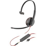 HP Poly Blackwire C3215 Headset Bedraad Hoofdband Kantoor/callcenter USB Type-C Zwart