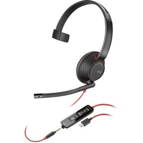 HP Poly Blackwire C5210 Headset Bedraad Hoofdband Kantoor/callcenter USB Type-C Zwart