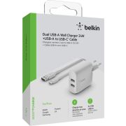 Belkin-Dual-USB-A-Charger-24W-incl-USB-C-Cable-1m-white