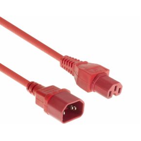 ACT Netsnoer C14 - C15 rood 3 m