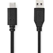 Nedis-USB-Kabel-USB-3-2-Gen-2-USB-A-Male-USB-C-Male-60-W-10-Gbps-Vernikkeld-1-00-m-Rond-