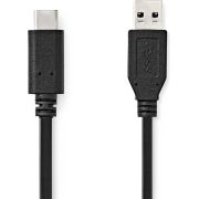 Nedis-USB-Kabel-USB-3-2-Gen-2-USB-A-Male-USB-C-Male-60-W-10-Gbps-Vernikkeld-1-00-m-Rond-