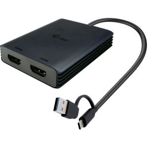 I-tec USB-A/USB-C Dual 4K/60 Hz HDMI Video Adapter