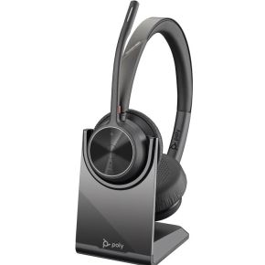 POLY Voyager 4320 UC stereo USB-A-headset + BT700 USB-A-adapter + oplaadstandaard