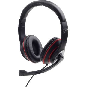 Gembird MHS-03-BKRD hoofdtelefoon/headset Hoofdband 3,5mm-connector Zwart, Rood