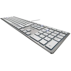 CHERRY KC 6000 Slim toetsenbord USB AZERTY Zilver, Wit
