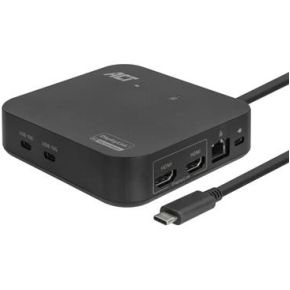 ACT AC7150 laptop dock & poortreplicator Bedraad USB 3.2 Gen 2 (3.1 Gen 2) Type-C Zwart