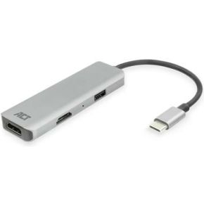 ACT USB-C 4K multiport adapter voor 2 HDMI schermen, USB-A datapoort AC7013