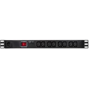 LogiLink PDU8A02 energiedistributie 1U Zwart 8 AC-uitgang(en)