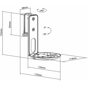 Speakerbeugel | Geschikt voor: Sonos® Era100 | Wand | 3 kg | Kantelbaar / Zwenken | Kantelbaar | Dra