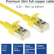 ACT-Gele-1-meter-LSZH-U-FTP-CAT6A-datacenter-slimline-patchkabel-snagless-met-RJ45-connectoren