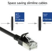 ACT-Zwarte-0-25-meter-LSZH-U-FTP-CAT6A-datacenter-slimline-patchkabel-snagless-met-RJ45-connectoren