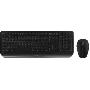 Cherry Gentix Desktopset en Draadloos Zwart toetsenbord en muis