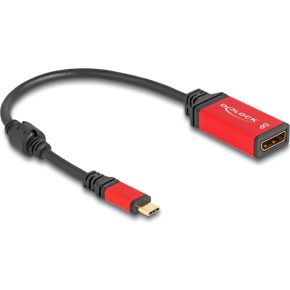 DeLOCK 60052 video kabel adapter 0,2 m USB Type-C DisplayPort Zwart, Rood