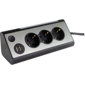 REV LIGHT SOCKET 3-voudig stekkerdoos + 2x USB