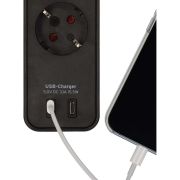 Ecolor 4-voudige stekkerdoos met USB-oplaadaansluiting (stopcontact met 2x USB C, schakelaar en 1,5