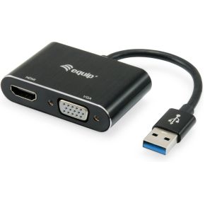 Equip 133386 USB grafische adapter 1920 x 1080 Pixels Zwart