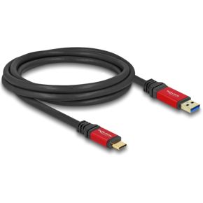 DeLOCK 80618 USB-kabel 2 m USB 3.2 Gen 2 (3.1 Gen 2) USB A USB C Zwart, Rood