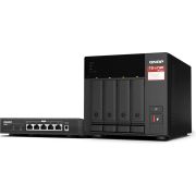 QNAP TS-473A + QSW-1105-5T Bundle Pack Tower Ethernet LAN Zwart V1500B NAS