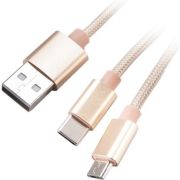 Akasa-AK-CBUB42-12GL-USB-kabel-1-2-m-USB-2-0-USB-A-USB-C-Micro-USB-B-Goud