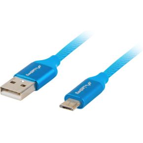 Lanberg CA-USBM-20CU-0010-BL USB-kabel 1 m USB 2.0 Micro-USB A USB A Blauw