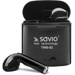 Savio TWS-02 hoofdtelefoon/headset In-ear Bluetooth Zwart