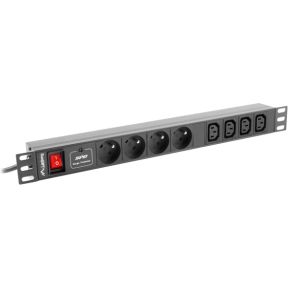 Lanberg PDU-04E04I-0200-IEC-BK energiedistributie 4 AC-uitgang(en) 1U Zwart