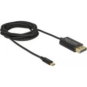 Delock 83710 USB-kabel Type-C naar DisplayPort (DP Alt Mode) 4K 60 Hz 2 m coaxiaal