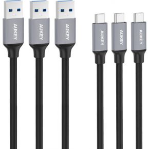 AUKEY CB-CMD1 USB-kabel 1 m USB 3.2 Gen 1 (3.1 Gen 1) USB A USB C Zwart, Grijs