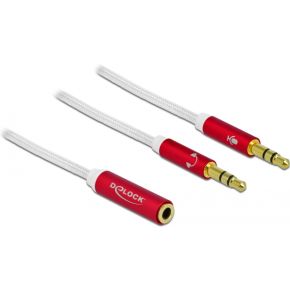 DeLOCK 66523 - Kabel Klinke 4 Pin 3.5 mm Bu.> 2 x 3 3.5 St. 0.20 m audio kabel 0,2 m 2 x 3.5mm 3.5mm