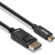Lindy-43307-video-kabel-adapter-10-m-USB-Type-C-DisplayPort-Zwart