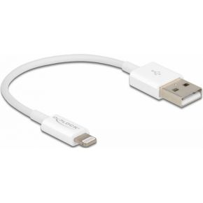 Delock 83001 USB data- en voedingskabel voor iPhone, iPad, iPod wit 15cm