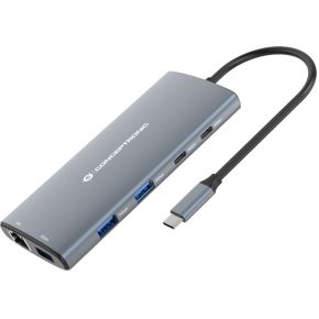 Conceptronic DONN06G laptop dock & poortreplicator Bedraad USB 3.2 Gen 1 (3.1 Gen 1) Type-C Grijs