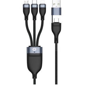 Conceptronic ETTA05B15 USB-kabel 1,5 m USB 2.0 USB C USB C/Micro-USB B/Lightning Zwart