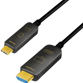 LogiLink CUF0102 video kabel adapter 20 m USB Type-C HDMI Type A (Standaard) Zwart