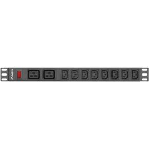 Lanberg PDU-02I1908I-0200-C20-BK energiedistributie 10 AC-uitgang(en) 1U Zwart