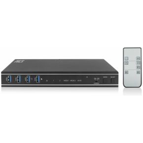 ACT 2-Poorts Dual HDMI 4K@60Hz KVM switch. USB 3.2 Gen1 (USB 3.0)