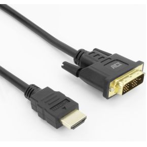 ACT HDMI-A male naar DVI-D male adapterkabel. 2 meter