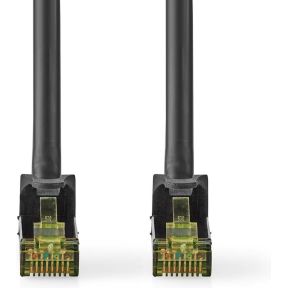 CAT7 Netwerkkabel | S/FTP | RJ45 Male | RJ45 Male | 0.25 m | Snagless | Rond | LSZH | Zwart | Label