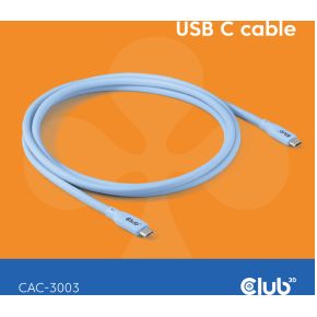 CLUB3D USB C cable blue