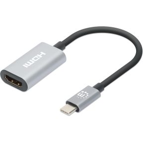 Manhattan 153973 video kabel adapter 0,11 m USB Type-C HDMI Grijs