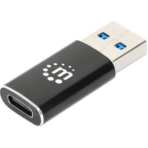 Manhattan 153980 tussenstuk voor kabels USB A USB C Zwart