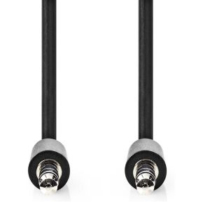 Stereo-Audiokabel | 3,5 mm Male | 3,5 mm Male | Vernikkeld | 1.00 m | Rond | Zwart | Label