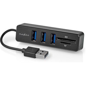 USB-Hub | 1x USB-A | 3x USB A Female | 5-Poorts poort(en) | USB 2.0 | USB Gevoed | SD & MicroSD