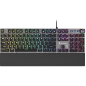 GENESIS Thor 400 RGB Gamen USB QWERTY US International Zwart, Donkergrijs toetsenbord