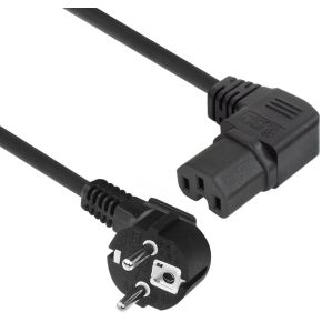 ACT Netsnoer CEE 7/7 male (haaks) - C15 (haaks rechts) IEC60320 zwart 1.5 m