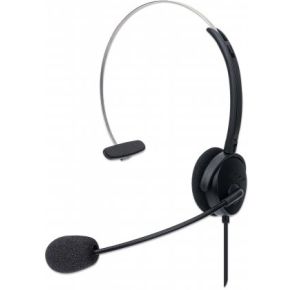 Manhattan 180498 hoofdtelefoon/headset Bedraad Hoofdband Kantoor/callcenter USB Type-A Zwart