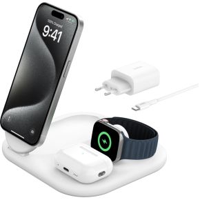 Belkin BoostCharge Hoofdtelefoons, Smartphone, Smartwatch Wit USB Draadloos opladen Snel opladen Bin