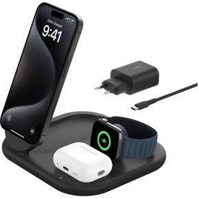 Belkin BoostCharge Hoofdtelefoons, Smartphone, Smartwatch Zwart USB Draadloos opladen Snel opladen B